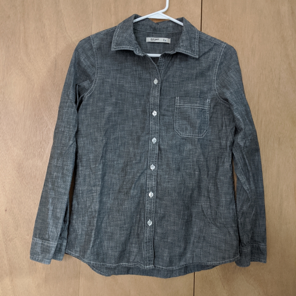 Grey Chambray Button Down